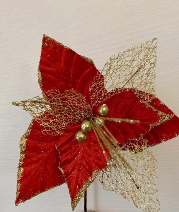Cinque fiori decorativi rossi - immagine 2