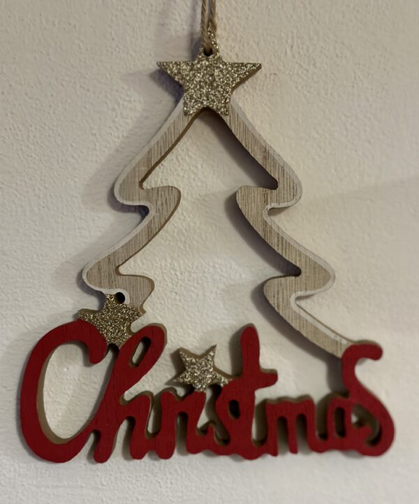 Tris decori legno Christmas - immagine 3