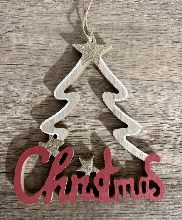 Tris decori legno Christmas - immagine 2
