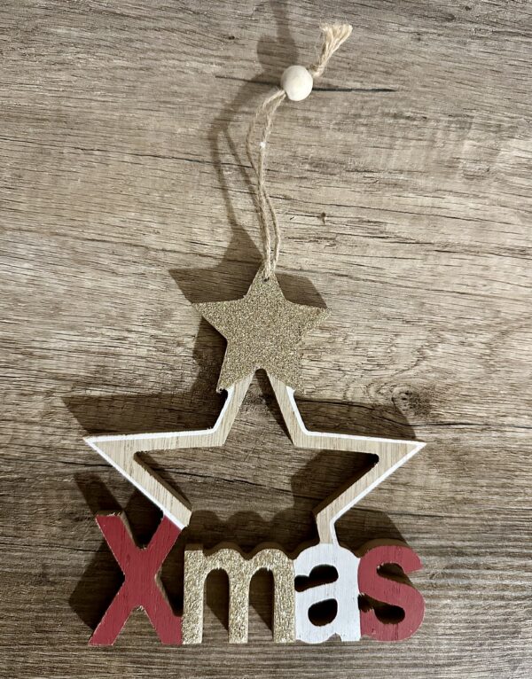 Decoro legno "Stella xmas" - immagine 2
