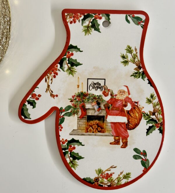 Sottopentola guanto in ceramica "Babbo Natale"