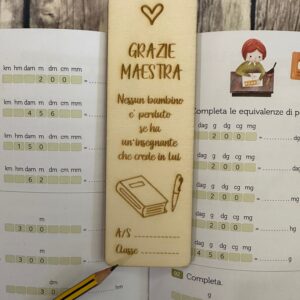 Segnalibro Grazie Maestra Libro