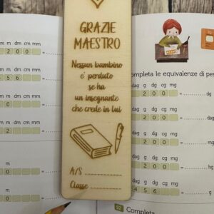 Segnalibro Grazie Maestro Libro