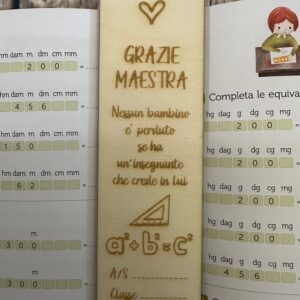 Segnalibro Grazie Maestra Squadra