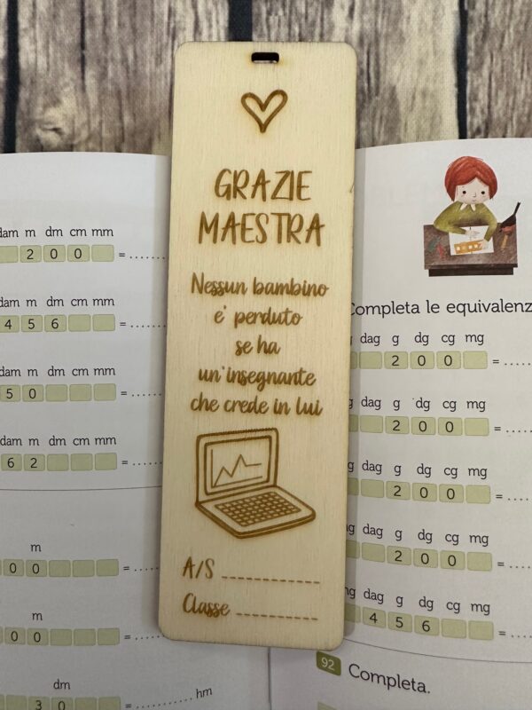 Segnalibro Grazie Maestra Computer