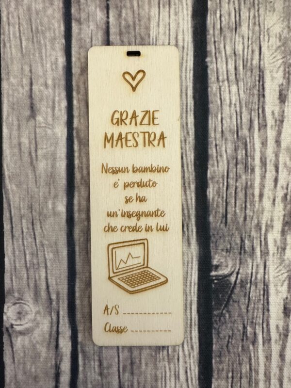 Segnalibro Grazie Maestra Computer - immagine 2