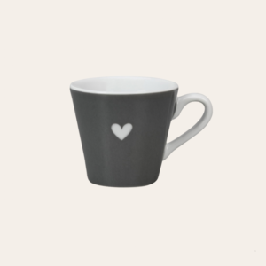 Tazzina Heart grigio scuro