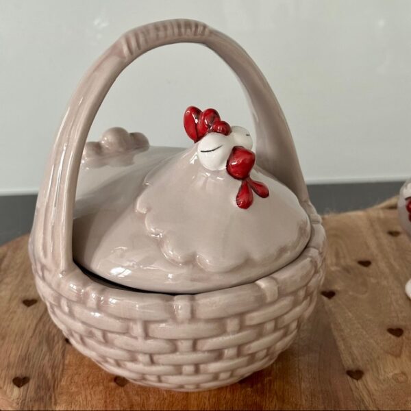 Cestino in ceramica Gallina tortora