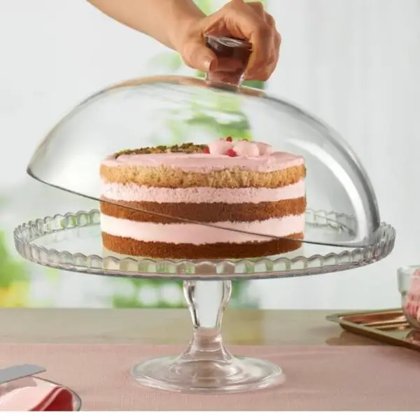 Alzata in vetro con coperchio - immagine 3