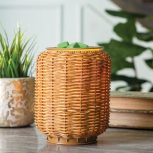 Lampada vimini con diffusore per cere e oli