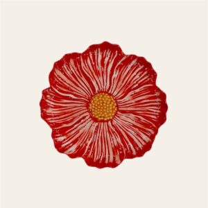 Piatto fiore rosso 23 cm