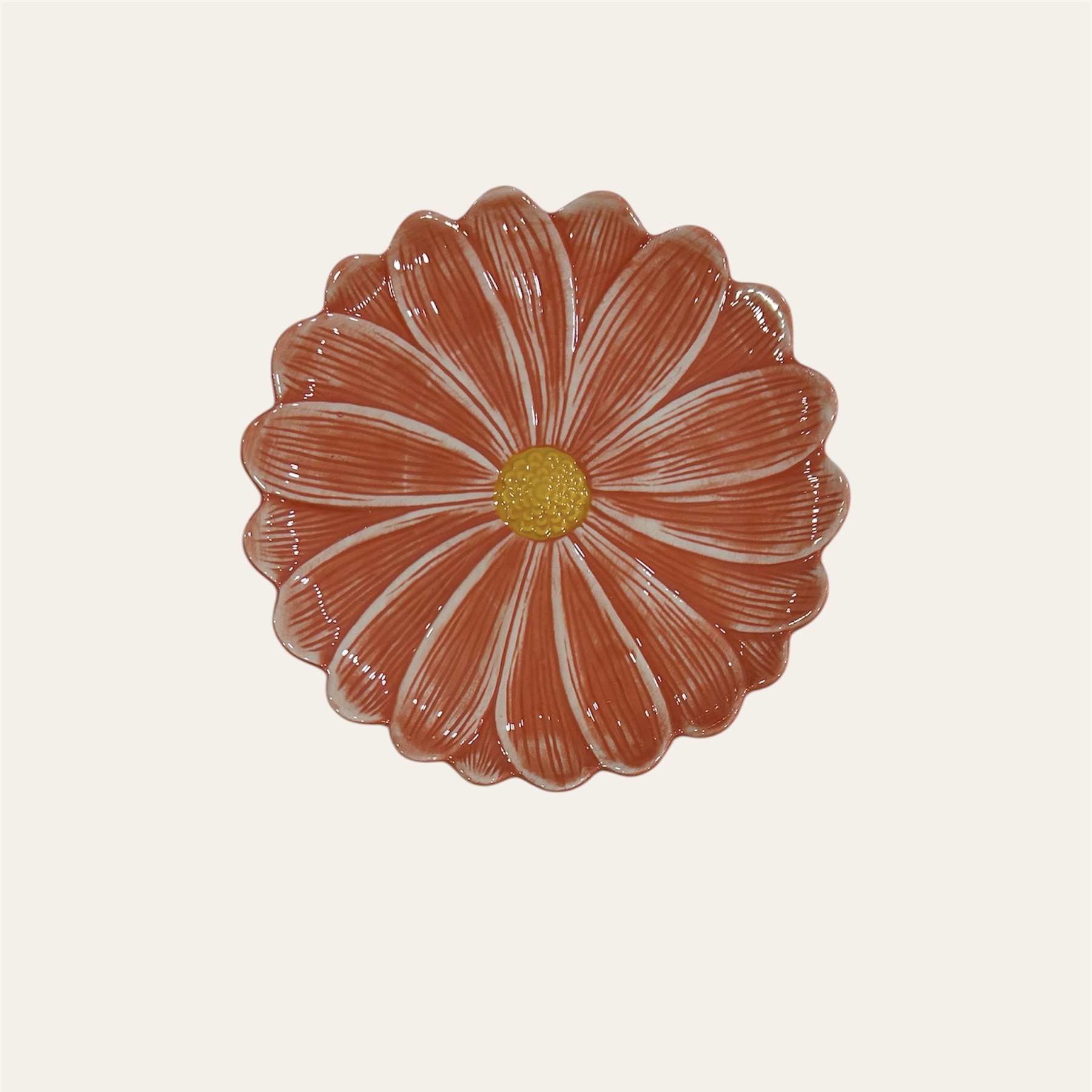 Piatto Margherita corallo 23 cm