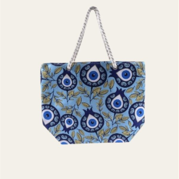 Borsa frigo L manici in corda azzurra